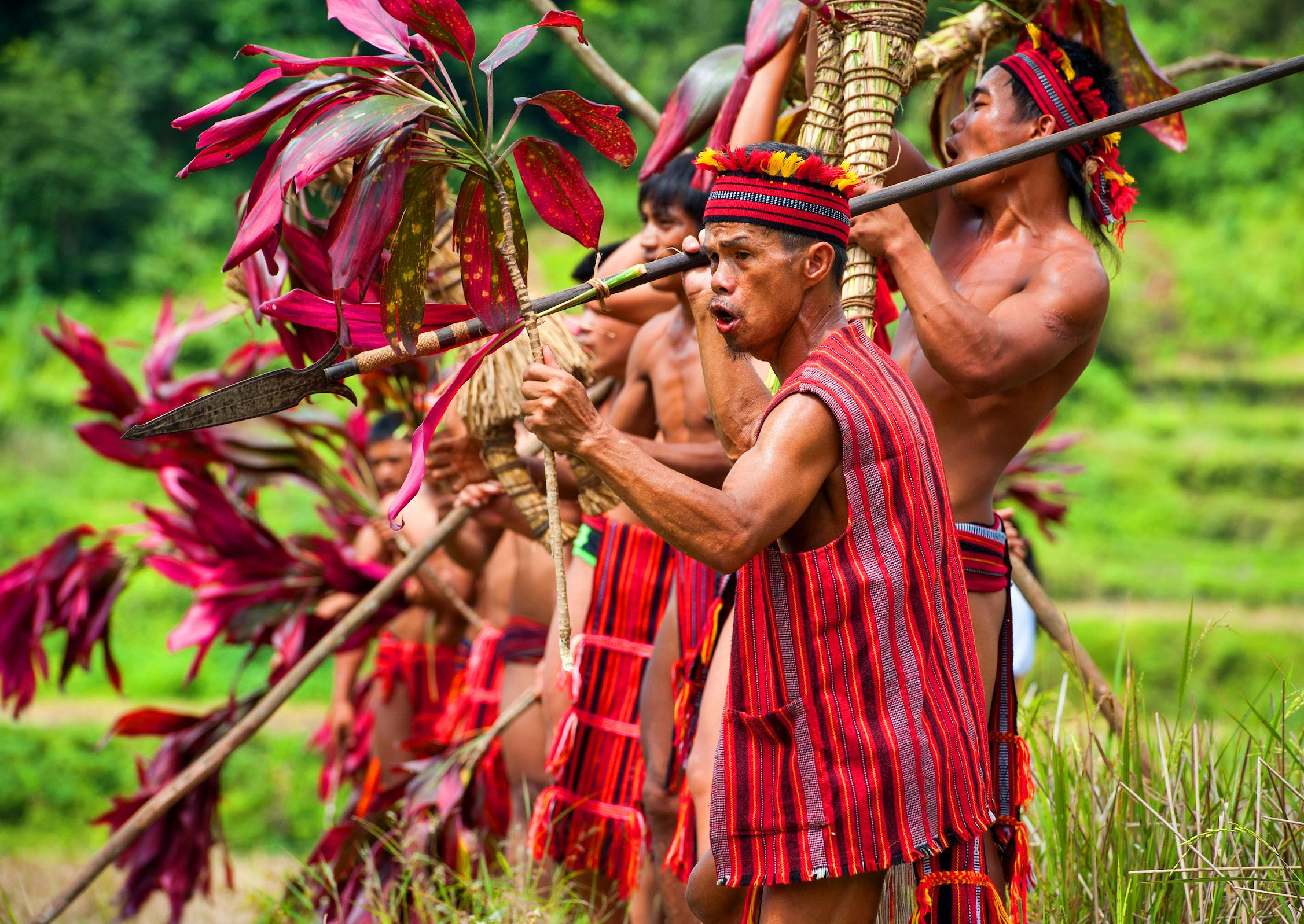 Cordillera warriors in traditional attire